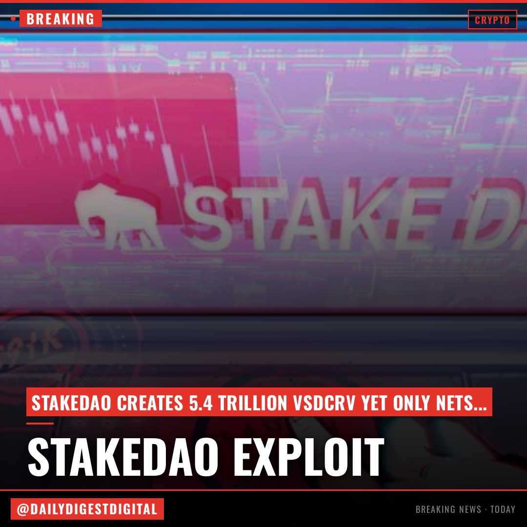 StakeDAO exploit creates 5.4 trillion vsdCRV but nets only $91K