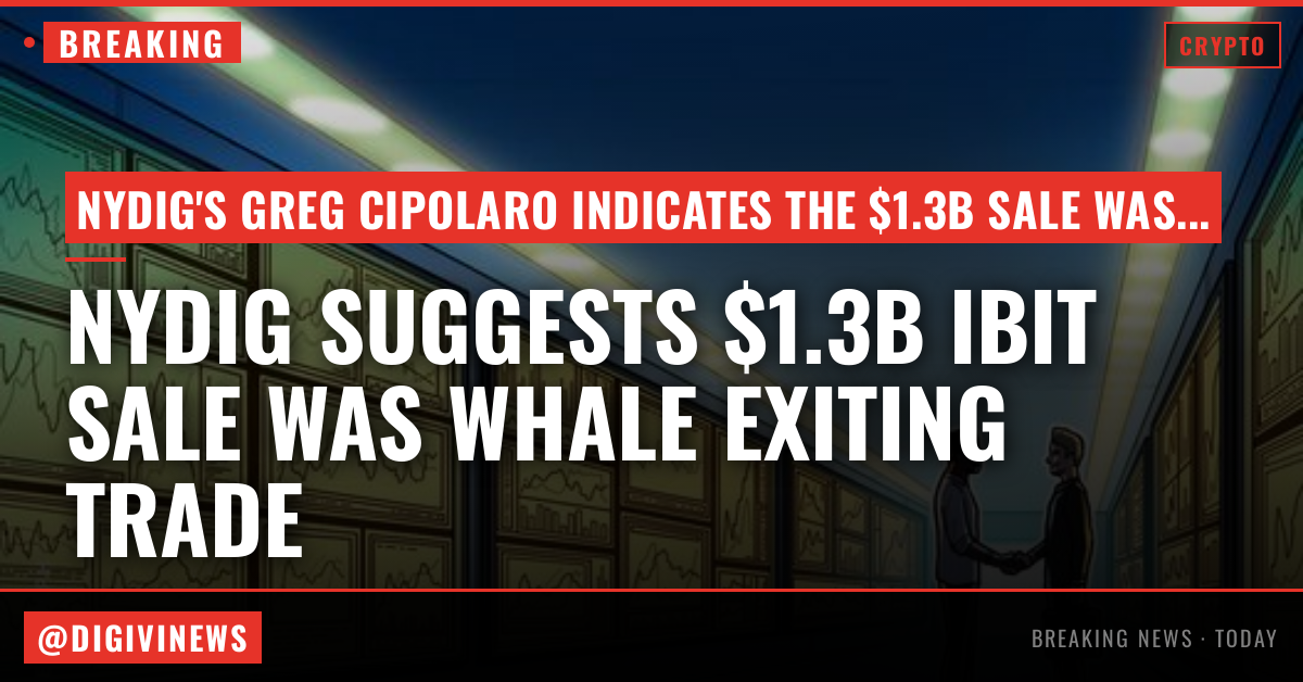 NYDIG suggests $1.3B IBIT sale was whale exiting directional trade