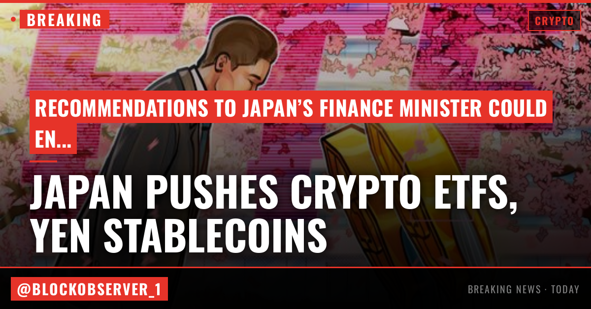 Japan’s ruling party pushes crypto ETFs, yen-denominated stablecoins