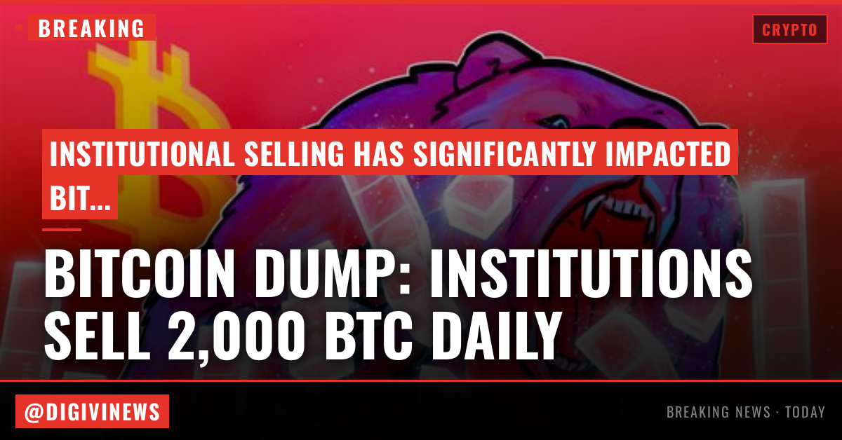 Bitcoin price may slide toward $30K as institutions dump 450% of daily BTC supply