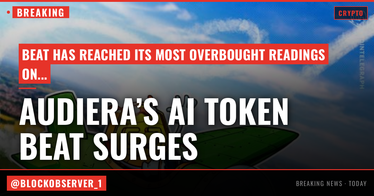 Audiera’s AI token BEAT beats Bitcoin, Ethereum as price surges 1,500% in a month