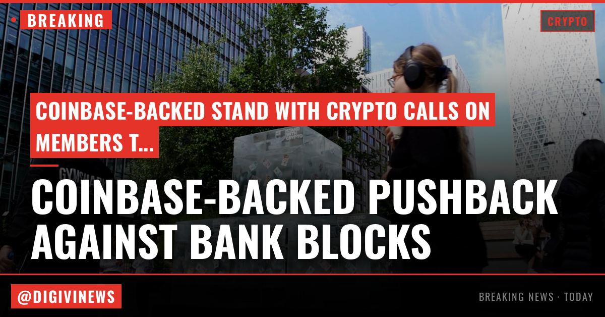 Coinbase-backed Stand With Crypto calls on members to campaign against banks blocking digital asset transactions