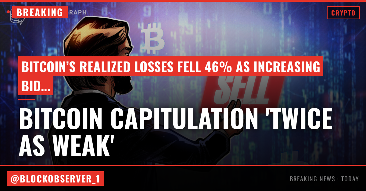Bitcoin capitulation ‘twice as weak’ after spot liquidity turns supportive: Glassnode
