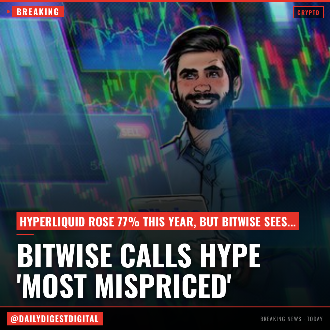 Bitwise calls HYPE ‘most mispriced’ crypto despite 77% rise this year