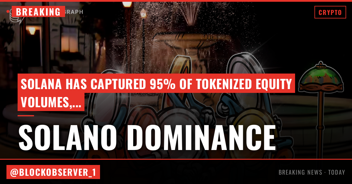 Solana grabs 95% of tokenized equity as traders debate if SOL bottom is in