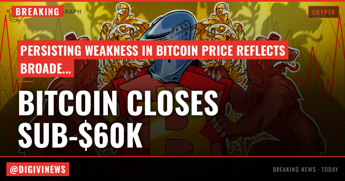 Bitcoin makes first sub-$60K close since Q3 2024 as tech stocks enter ‘deep bear market’