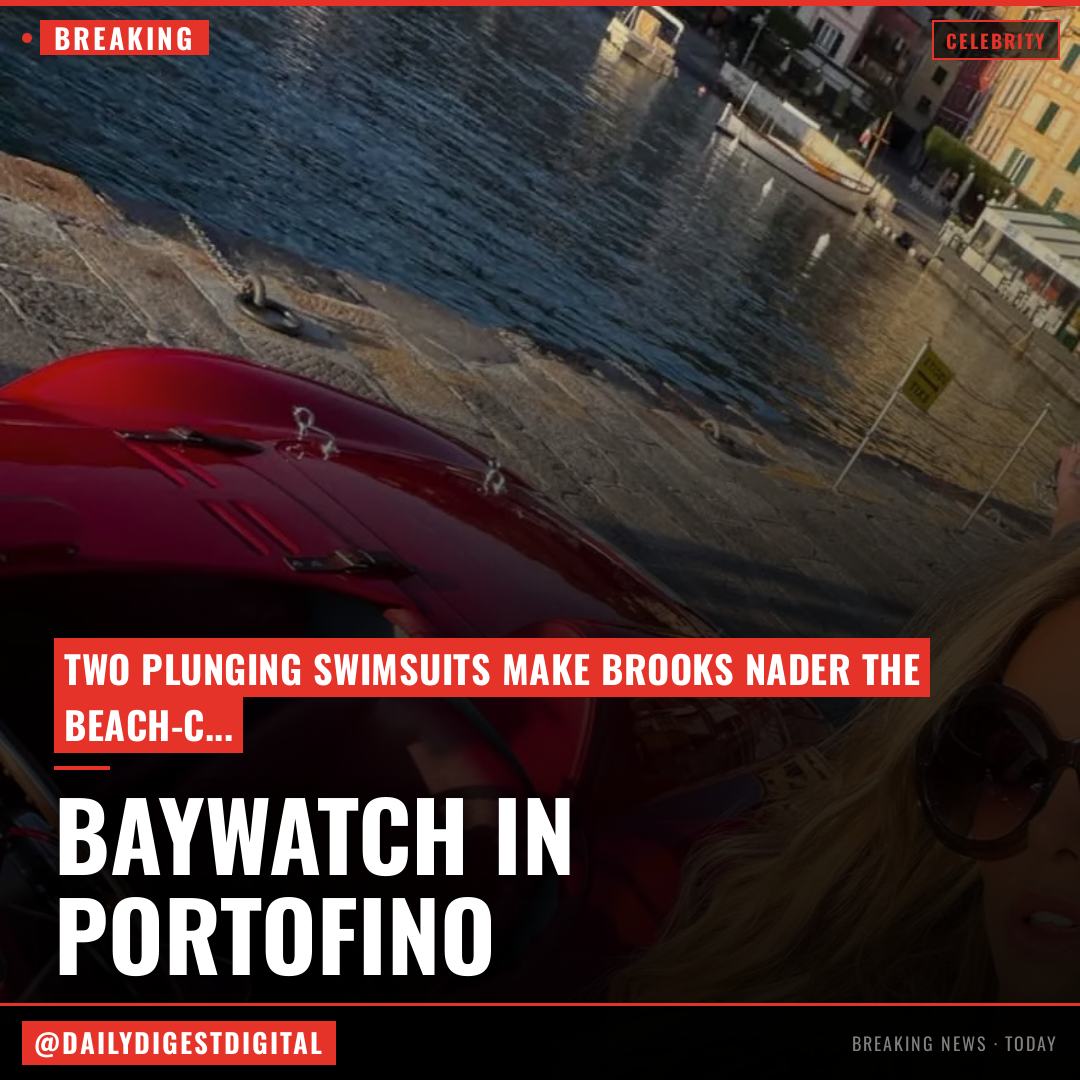 Brooks Nader doubles up on plunging swimsuits in Portofino photo shoot