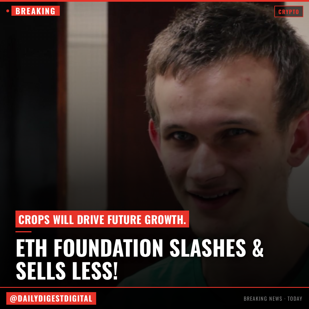 Buterin says Ethereum Foundation will shrink, sell less ETH, and focus on 'CROPS'