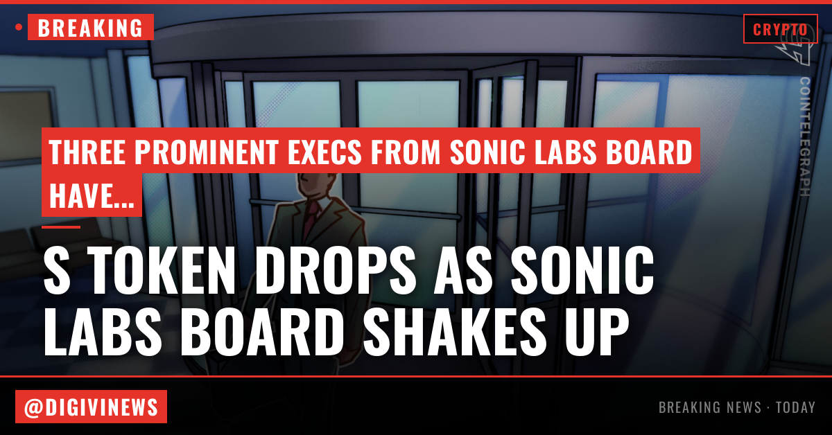 S token drops 5% as 3 former execs resign from Sonic Labs board