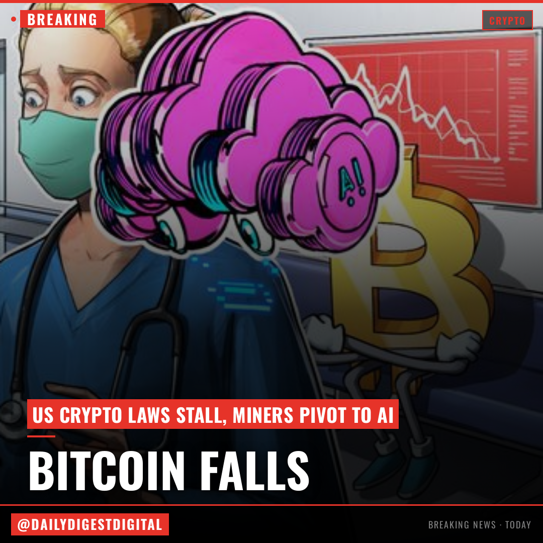 Bitcoin falls further as BTC miners pivot to AI, pro-crypto legislation stalls