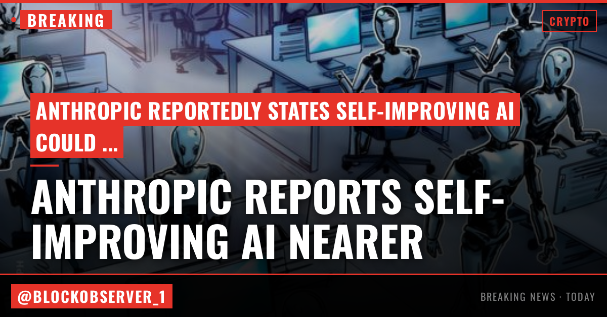 Anthropic says self-improving AI may be closer than expected
