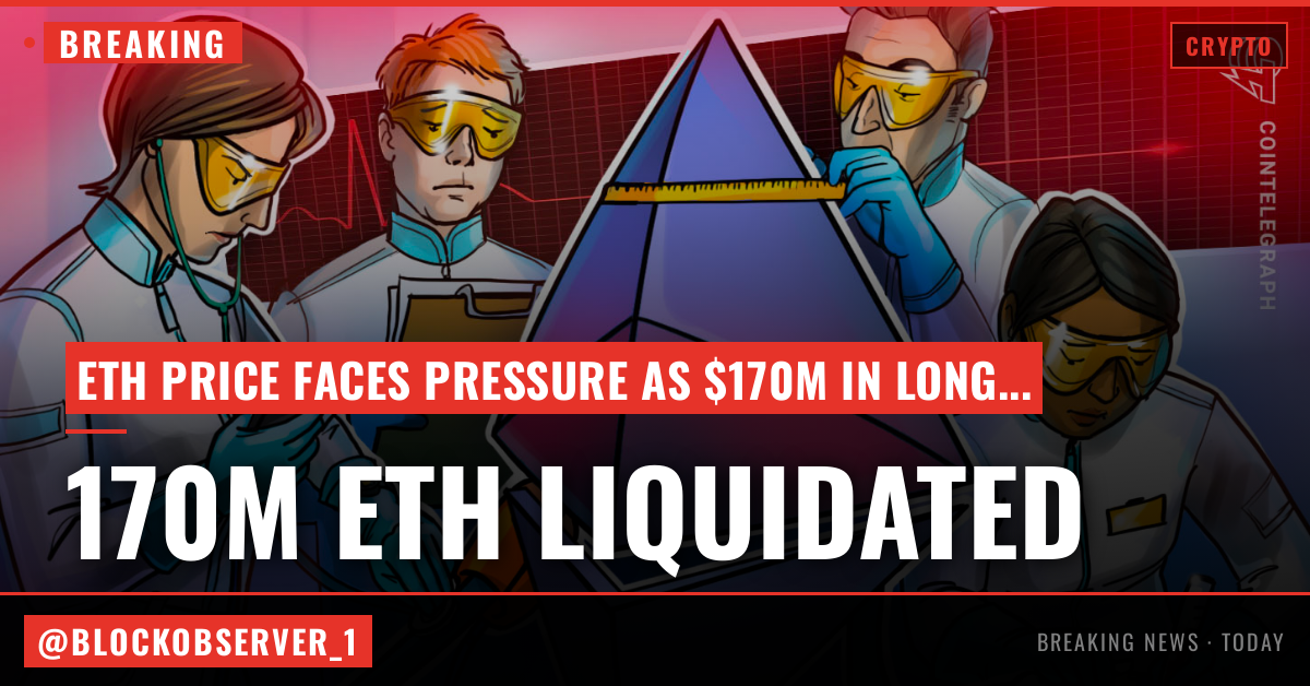 $170M Ether longs liquidated as crypto market tumbles: Is ETH doomed?