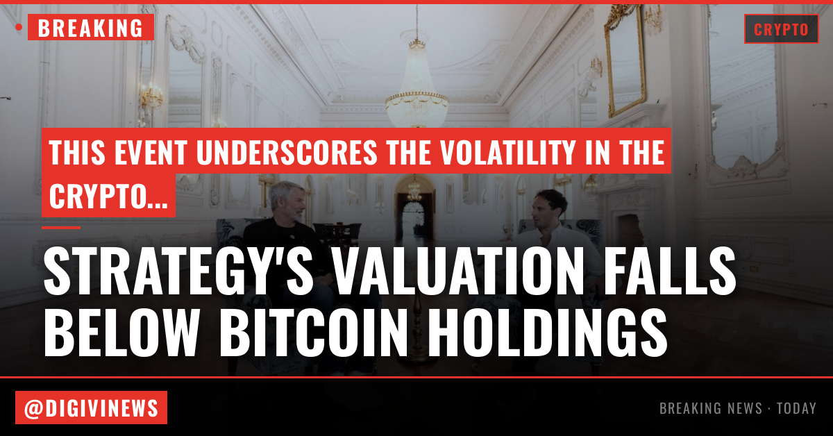 Strategy's valuation has fallen below the value of its bitcoin holdings