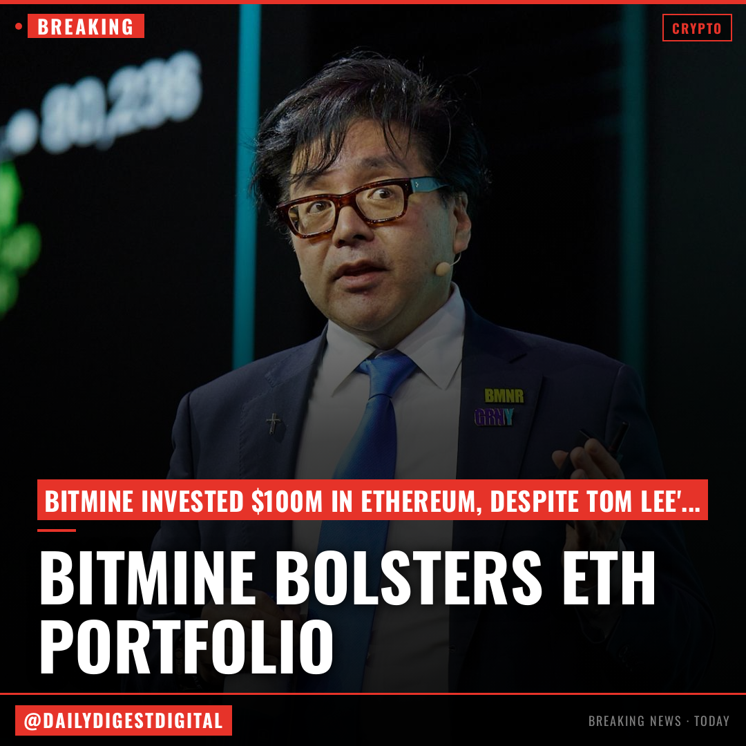 Bitmine made its largest ETH purchase this year despite Tom Lee's slowdown suggestion