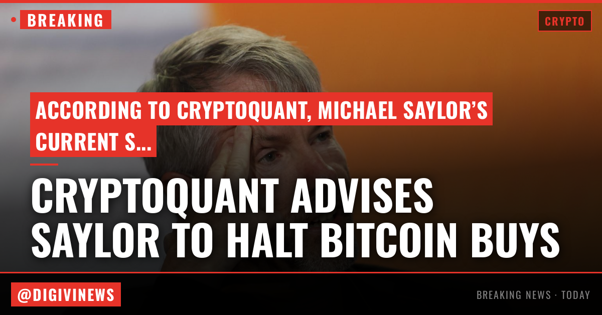 CryptoQuant says Michael Saylor's Strategy should halt its bitcoin buying