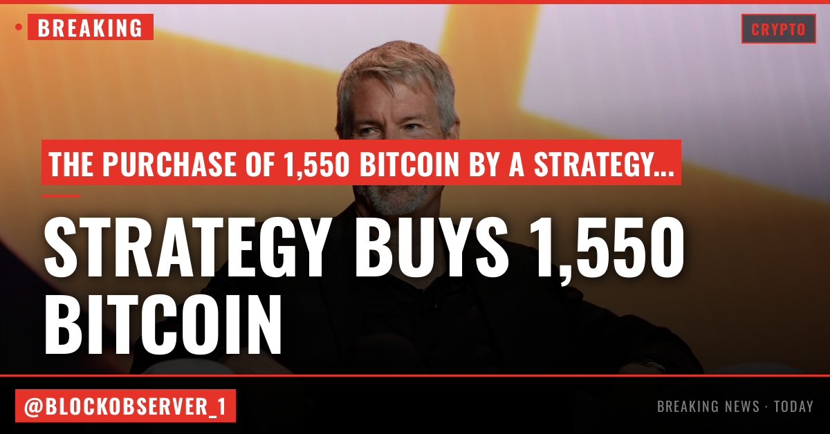 Strategy buys 1,550 bitcoin, first time since selling $2.5 million worth of BTC