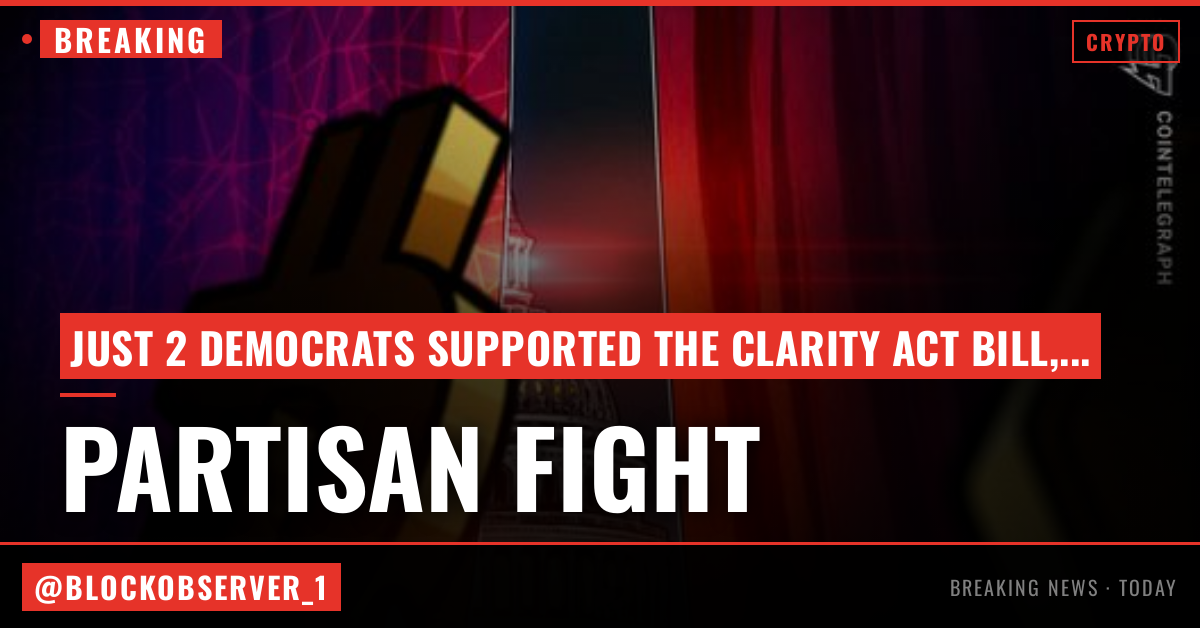 Crypto’s CLARITY Act faces partisan fight over ethics on Senate floor