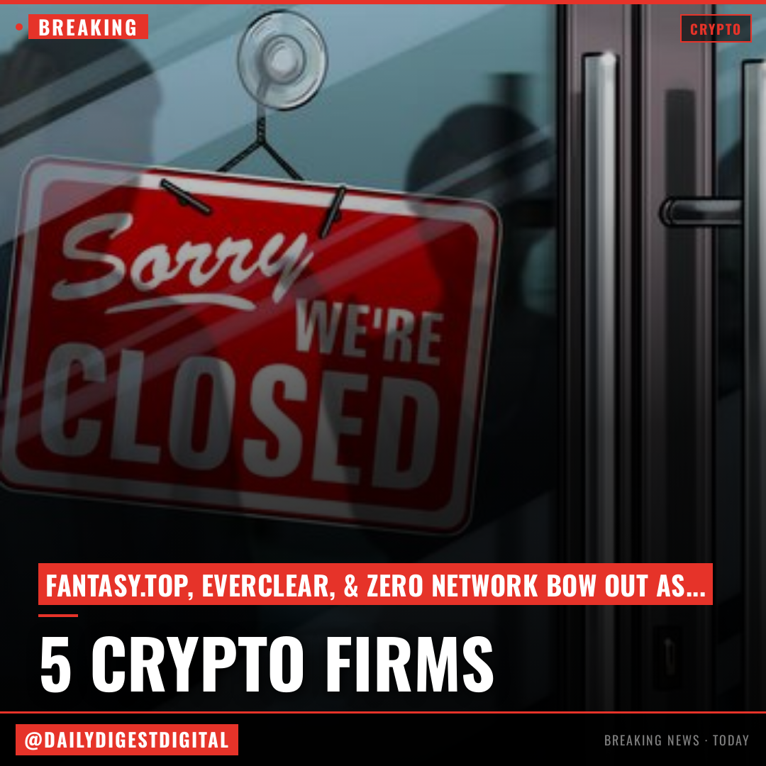 5 crypto firms wind down this week amid ongoing market slump