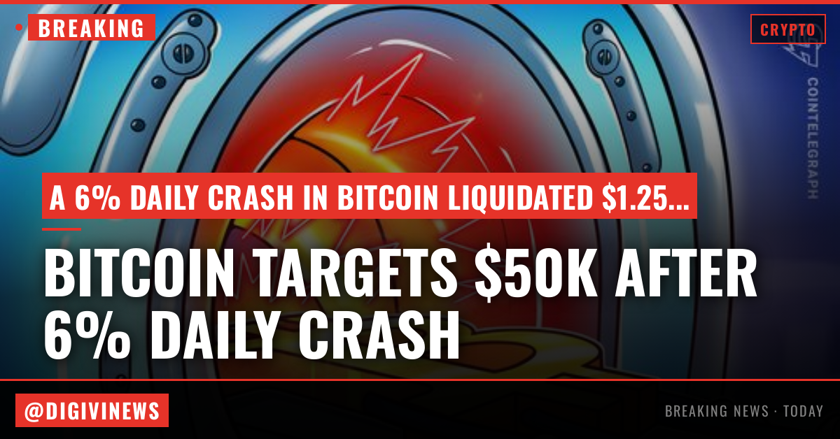 Bitcoin gets new $50K target after BTC price crashes 6% in a day