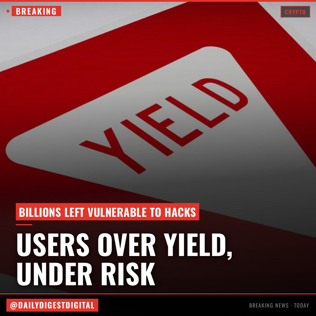 Crypto users are choosing juicy yields over protection, putting billions at risk of hacks