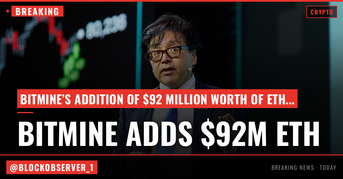 Bitmine added $92 million of ETH, with Tom Lee continuing to believe in 'crypto spring'