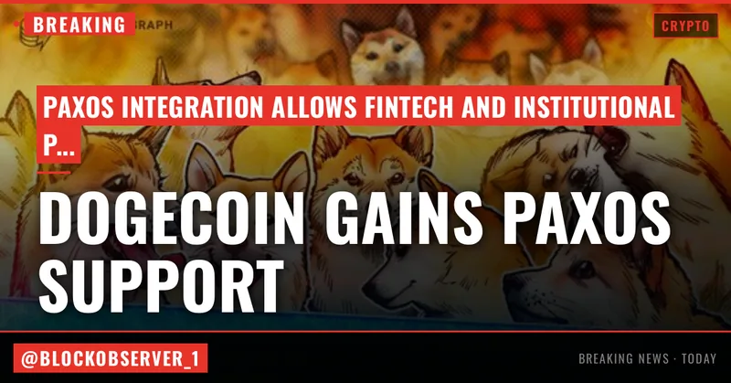 Dogecoin gains Paxos support in push for broader institutional adoption