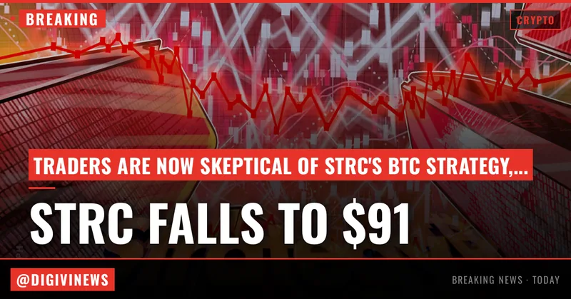 Strategy’s STRC falls to $91 as investors flinch at latest BTC buying