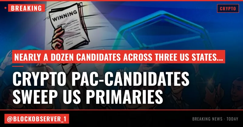 Crypto PAC-supported candidates sweep US state primaries after media buys