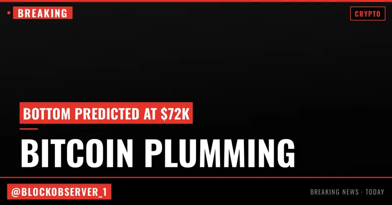 Bitcoin plums new six-week lows as analyst eyes BTC price dip 'end' at $72K