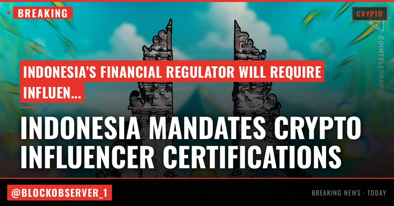 Indonesia sets certification rules for influencers recommending crypto