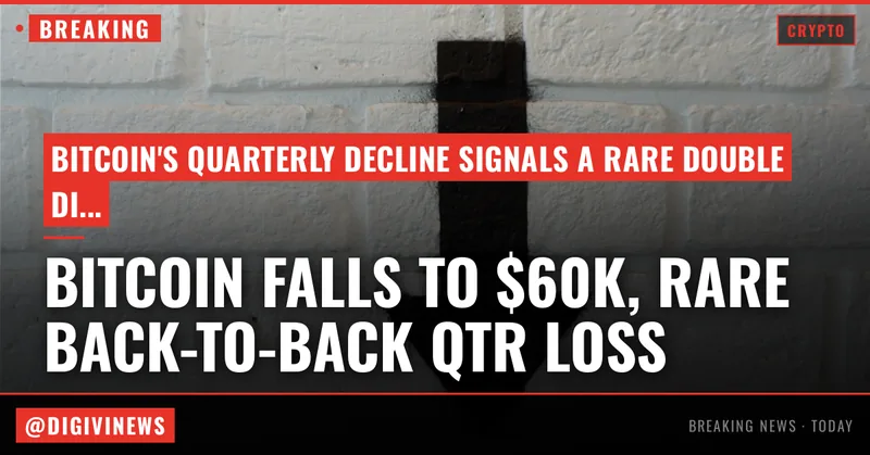 Bitcoin falls below $60,000, on track for a rare back-to-back quarterly loss