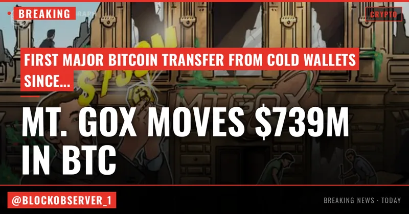 Mt. Gox moves $739M in Bitcoin from cold wallets: Arkham