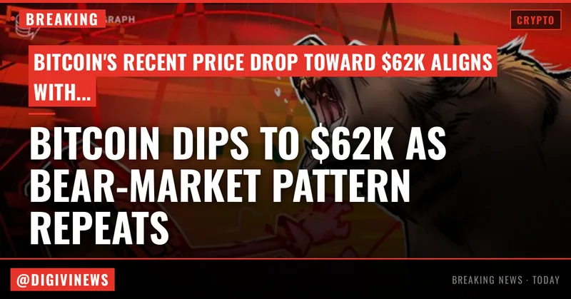 Bitcoin price slips toward $62K local lows as bear-market history keeps repeating