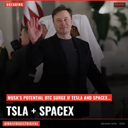 Elon Musk could become a top 5 corporate bitcoin holder if Tesla and SpaceX merge