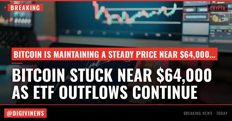 Live markets: Bitcoin is stuck near $64,000 as ETF outflows reach a sixth week