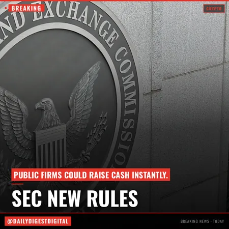 The SEC wants to let newly public companies raise cash instantly in its biggest rule change in 