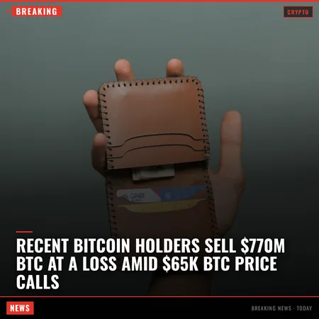 Recent Bitcoin holders sell $770M BTC at a loss amid $65K BTC price calls